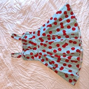 50's style dress, IXIA brand, Medium, sky blue with red cherries.